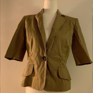 Nine West Pinstripe Pantsuit. Camel & Chocolate